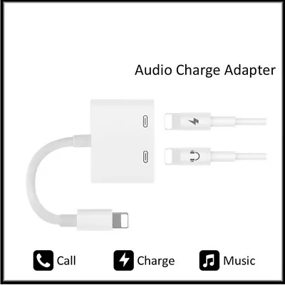 Dual Splitter Ear Phone Headphone Audio & Charge Adapter (JS29) 8 Pin • $14.95