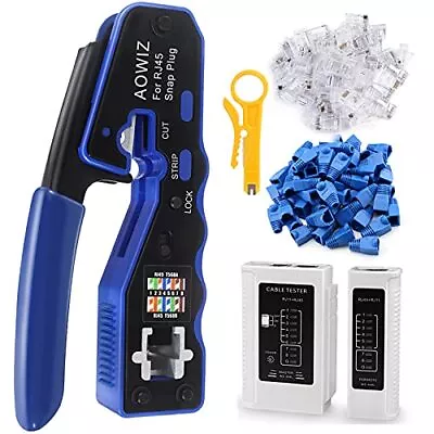 Rj45 Crimping Tool Ethernet Crimper For Cat6 Cat5 Cat5e Pass Through Connector W • $39.88