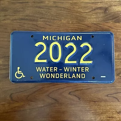 2022 Michigan Vanity License Plate Water Winter Wonder Wonderland Handicap Tag • $49.99