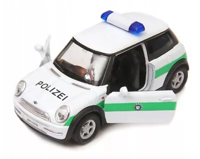Mini Cooper Police Car Model Diecast Toy 1:34-1:39 Welly LITTLE NO PERFECT TIRE • £6.99