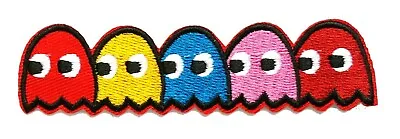 Pac-Man Ghosts Pinky Blinky Inky Clyde Embroidered Iron On Patch Video Game • $4.87