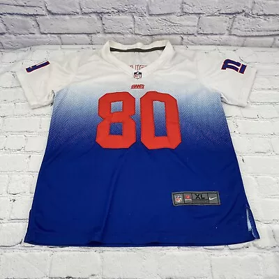 New York Giants Jersey Football Victor Cruz NFL Red White Blue Youth XL 80 • $12.99