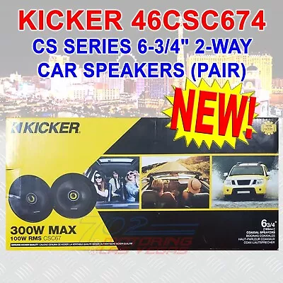 Kicker 46csc674 Car Audio 6 3/4  Coaxial Full Range Stereo Speakers Pair Csc67 • $29.99