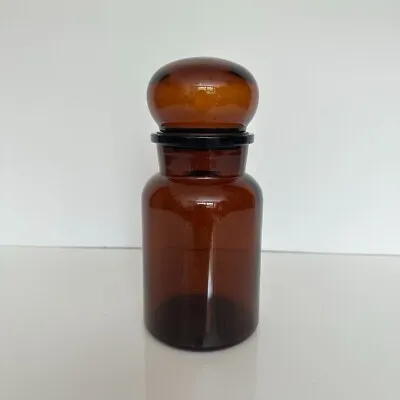 Amber Bubble Top Glass Apothecary Jar - Made In Belgium Vintage • $6