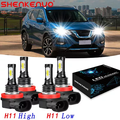 4PC 6000k LED Headlight Bulbs Kit For Nissan X-Trail 2015-2019 High & Low Beam • $25.61