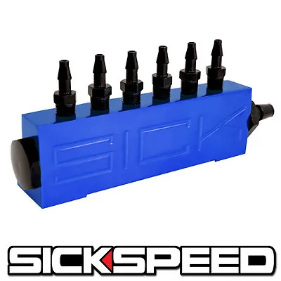 $24.55 • Buy Vacuum Intake 6 Port Fuel Manifold Gas Wastegate Boost Performance Blue P4