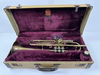 Vintage 1955 CONN CONNQUEST TRUMPET SER#516555 W/CASE FOR RESTORATION • $350