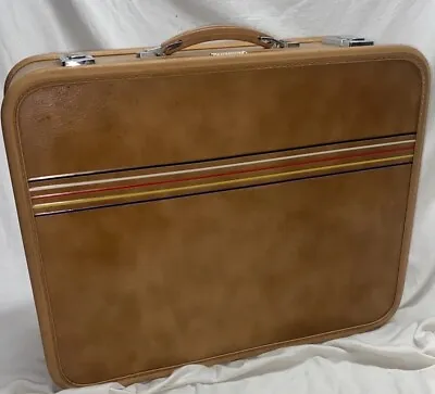 Amelia Earhart Luggage Suitcase Travel Case Brown Hard Side Tan Vtg.  • $34.99