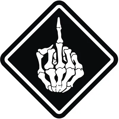 F$ck You With Middle Finger Bones Helmet Sticker Laptop Sticker Toolbox Sticker • $1.48