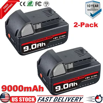 2x ForMilwaukee 18Volt M-18 XC 9.0 Ah Lithium High Output HD 48-11-1890 Battery • $69.92