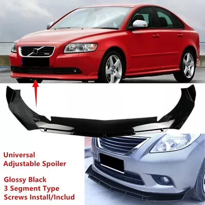 Universal Adjustable Black Fit For Volvo S40 08-11 Front Lip Spoiler Splitter • $55.90