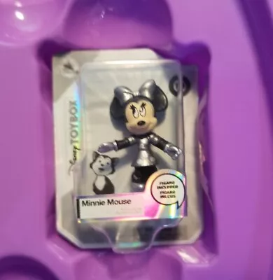 Disney 100 Silver Platinum Mini Brand Minnie Mouse Toy Box Figure Miniature Rare • $3.99