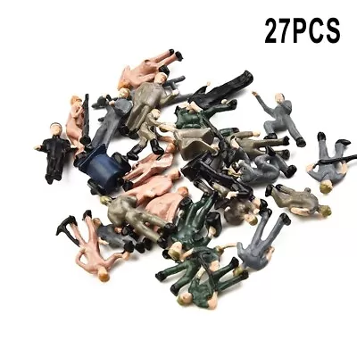 27pcs Model Railway Train People Figures HO-OO Gauge 15-22mm WORKMAN WORKMEN • £5.59