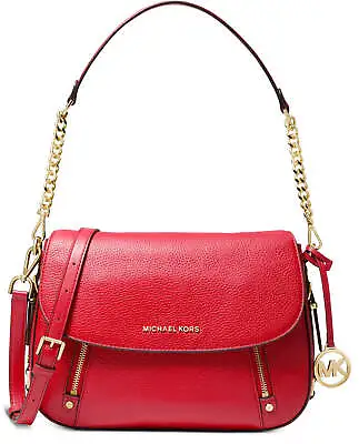 MICHAEL Michael Kors Bedford Legacy Leather Flap Shoulder Bag Red NWT! $298 • $199