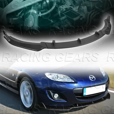 Gv-style Matt Black Front Bumper Splitter Spoiler Lip Fit 09-13 Mazda Miata Mx-5 • $61.95