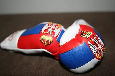 SERBIA / SERBIAN FLAG Mini Boxing Gloves Ornament BRAND NEW • $5.47