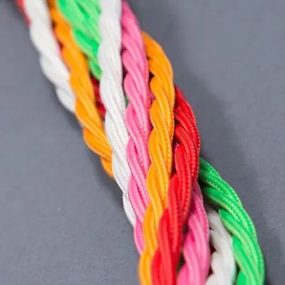 TWIST 2/3 Core Braided Fabric Cable Lighting Lamp Flex Vintage- Multi Colours UK • £2.99