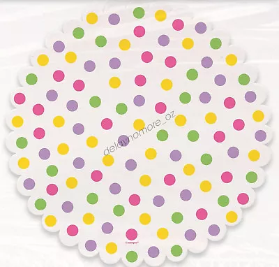 16x Paper Dots Doilies 10.5  Easter Birthday Party Decorations Doily Cake Plates • $10.49