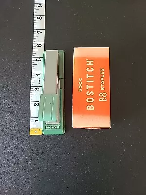 Vintage Bostitch 5.5 In Stapler With Bostitch B8 Staples Green Color • $10
