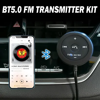 Handsfree FM Transmitter Audio Car Wireless Bluetooth Receiver Kit MP3 Adapter • £9.86