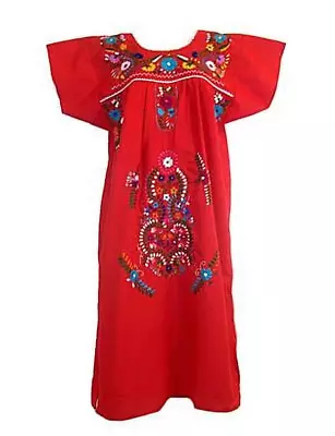 Mexican Dress Puebla (Medium Red) • £67.55