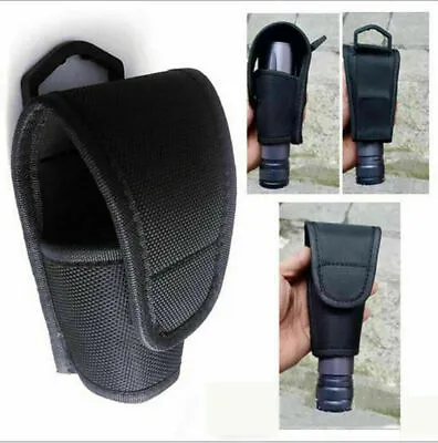 Tactical Flashlight Pouch Waist Belt Bag Torch Lamp Holder Carry Case Outdoor • £4.75