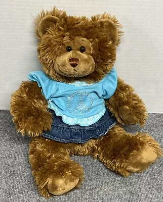 Build A Bear Brown Shaggy Teddy 16  Plush Stuffed Animal Dress Outfit • $9.99