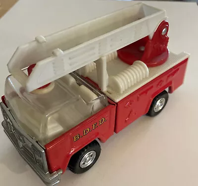 Vintage Metal & Plastic Fire Truck Made In Hong Kong BDFD B.D.F.D. • $12.99