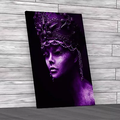 Mummy Queen Egyptian Purple Canvas Print Large Picture Wall Art • £14.95