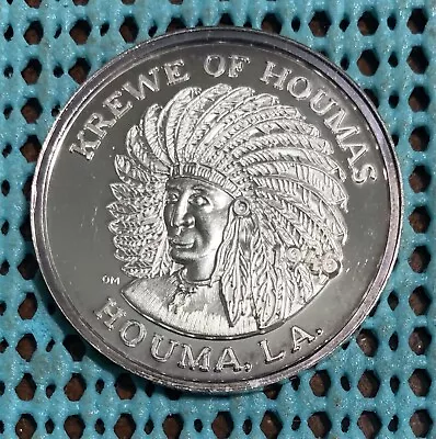 1979 Krewe Of HOUMAS (Houma LA) .999 FINE SILVER Mardi Gras Doubloon • $39.99