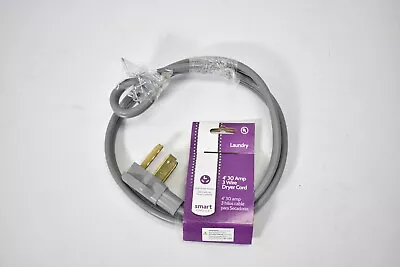 Smart Choice 3 Prong Dryer Cord 30 AMP 3' 5304490743 Wall Outlet Pattern • $14.99