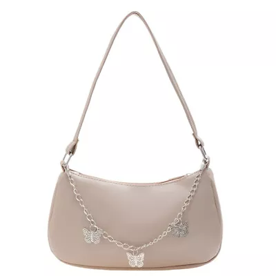 Chain PU Leather Shoulder Underarm Bag Casual Ladies Pure Color Small Purse GB • £6.29