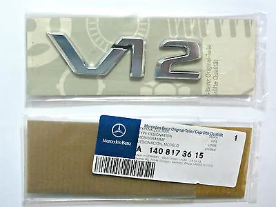 New Oem Genuine Mercedes  V12  Side Fender Emblem Logo R129 W140 W220 Sl600 S600 • $38.90