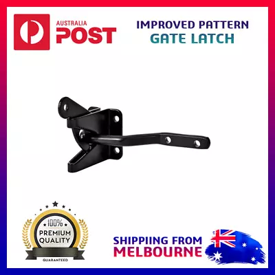 Black Improved Pattern Gate Latch Indoor & Outdoor Door Fence Screw Included AU • $18.95