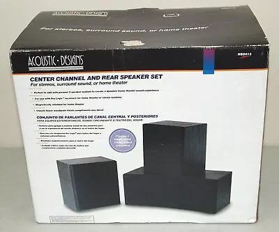$49.99 • Buy New! NOS! ACOUSTIC DESIGNS #HS5412 SURROUND SPEAKERS SET (Rear, Center Channel)