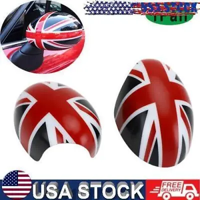 1pair Of Union Jack UK Flag Mirror Covers For MINI Cooper R55 R56 R57 Black/Red • $31.65