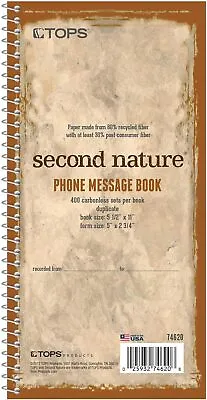 TOPS Phone Message Pad Call Book Carbonless Paper 2 Part 2 3/4 X 5 400 Forms • $23.99