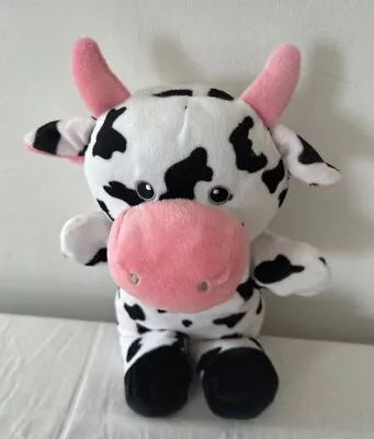 Little Town 9  Black & White & Pink Cow Hand Glove Puppet Plush Soft Toy Farm • £2