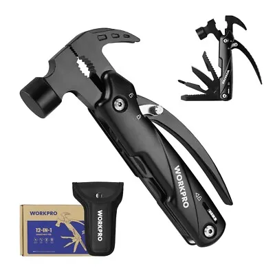 WORKPRO 12-in-1 Camping Tool Multitool Mini Hammer Multi Tools Pliers Saw Blade • $27.99