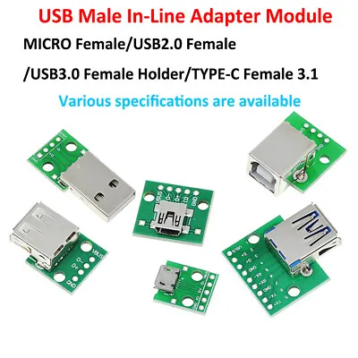 USB To2.0/3.0 Female/Male MICRO-typec Soldered Module Circuit Board Power Supply • $2.79