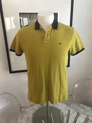 Men's ETRO Milano Mustard Yellow/Purple Short Sleeve Polo Shirt Size Medium • $59.99