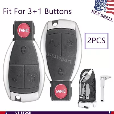 2 Case Key Shell Fob 4 Buttons For 2006 2007 Mercedes Benz C230 C280 C350 R500 • $28.99