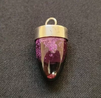 Vintage Mid-Century Modernist Sterling Silver Amethyst Pendant • $70