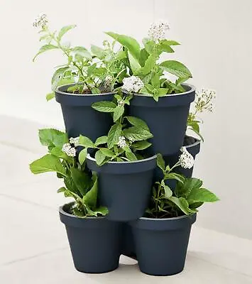 £8.19 • Buy Stacking Garden Flower Pot Large Triple Vertical Strawberry Planter SelfWatering