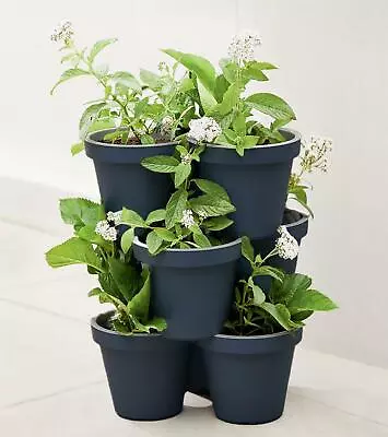 £8.19 • Buy Stacking Garden Flower Pot Large Triple Vertical Strawberry Planter SelfWatering