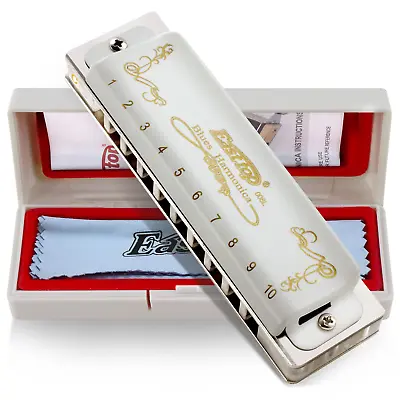 EASTTOP 10Hole Diatonic Blues Harmonica Diatonic Harp Mouth Organ Harmonica Gift • $19.89