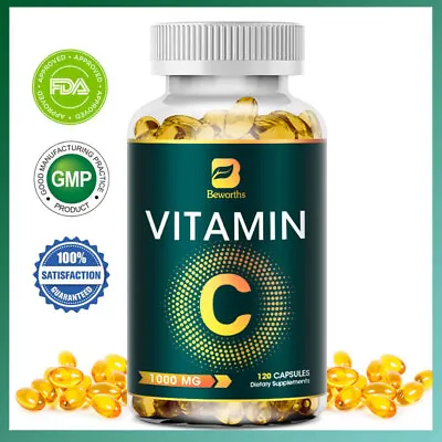 120Caps Vitamin C 1000 Mg Capsules-Natural For Antioxidant-Immune Support Health • $15.01