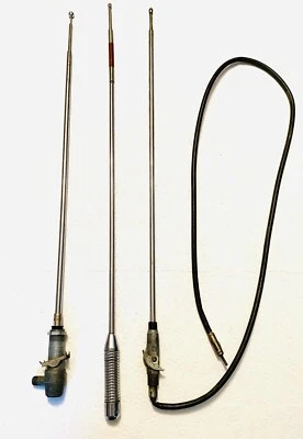 3 Vintage CAR TRUCK ANTENNA’S Extendable Telescoping Exterior Metal Radio • $49.99