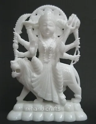 12 Inches Intricate Work Asth Bhuja Devi Maa Sculpture Marble Vaisno Maa Statue • $283.20