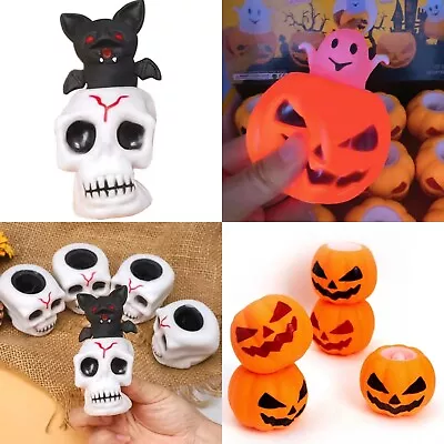 £5.99 • Buy Halloween Fidget Squishy Pop Popper Stress Pumpkin Sensory Toy Party Bag Filler